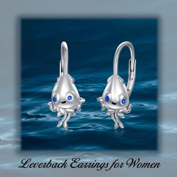 Sterling Silver Octopus Earrings-5