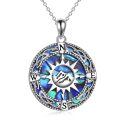 wholesale 925 Sterling Silver Abalone Shell Compass Pendant Necklace for Women Men Graduation s-0-0