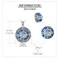 wholesale 925 Sterling Silver Abalone Shell Compass Pendant Necklace for Women Men Graduation s-0-4