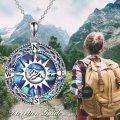 wholesale 925 Sterling Silver Abalone Shell Compass Pendant Necklace for Women Men Graduation s-0-5