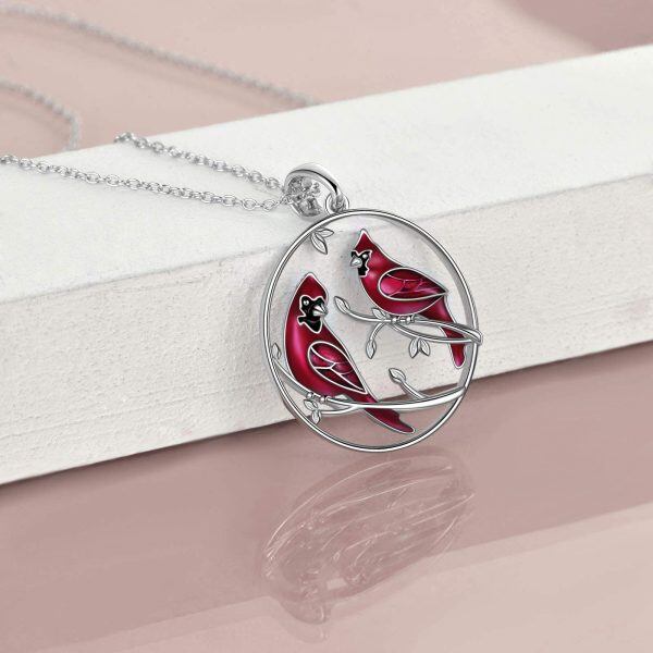 Sterling Silver Red Cardinal Necklace-1