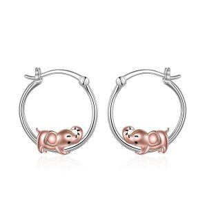 Sterling Silver Pig Earrings-0