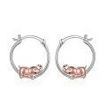 wholesale 925 Sterling Silver Elephant Hoop Earrings for Women Girls - Adorable Animal  Set-0-0