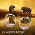 wholesale 925 Sterling Silver Elephant Hoop Earrings for Women Girls - Adorable Animal  Set-0-5