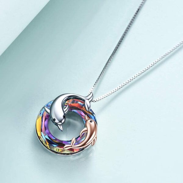 Sterling Silver Dolphin Necklace-2