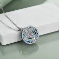 wholesale 925 Sterling Silver Blue Crystal Tree of Life Pendant Necklace for Sisters Gift Jewelry-0-2