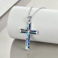 wholesale Sterling Silver Origami Cross Pendant Religious Necklace Jewelry for Women Men - Rhodium Plated-0-7