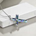 wholesale Sterling Silver Origami Cross Pendant Religious Necklace Jewelry for Women Men - Rhodium Plated-0-8