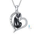 wholesale 925 Sterling Silver Cat Heart Pendant Forever in My Heart Keepsake Cremation Jewelry for Ashes-0-0