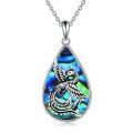 wholesale 925 Sterling Silver Abalone Shell Teardrop Phoenix Pendant Necklace Gifts for Women Girls Mom Daughter-0-0