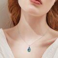 wholesale 925 Sterling Silver Abalone Shell Teardrop Phoenix Pendant Necklace Gifts for Women Girls Mom Daughter-0-1
