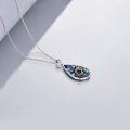 wholesale 925 Sterling Silver Abalone Shell Teardrop Phoenix Pendant Necklace Gifts for Women Girls Mom Daughter-0-3