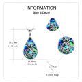 wholesale 925 Sterling Silver Abalone Shell Teardrop Phoenix Pendant Necklace Gifts for Women Girls Mom Daughter-0-4