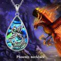 wholesale 925 Sterling Silver Abalone Shell Teardrop Phoenix Pendant Necklace Gifts for Women Girls Mom Daughter-0-5