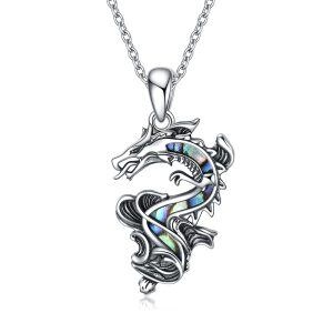 Sterling Silver Dragon Necklace-0