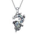 wholesale 925 Sterling Silver Rainbow Abalone Shell Celtic Dragon Pendant Necklace s for Women Men-0-0