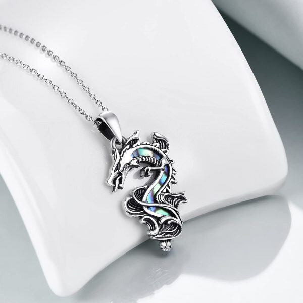 Sterling Silver Dragon Necklace-3