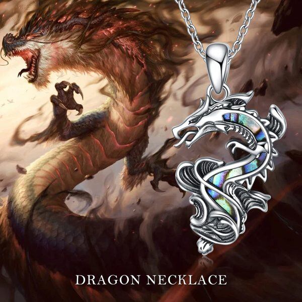 Sterling Silver Dragon Necklace-5