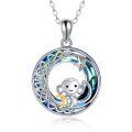 wholesale 925 Sterling Silver Moon & Star Pendant with Swarovski Crystal Monkey Charm Necklaces for Girls and Women Gift Ideas-0-0