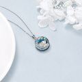 wholesale 925 Sterling Silver Moon & Star Pendant with Swarovski Crystal Monkey Charm Necklaces for Girls and Women Gift Ideas-0-3