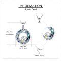 wholesale 925 Sterling Silver Moon & Star Pendant with Swarovski Crystal Monkey Charm Necklaces for Girls and Women Gift Ideas-0-4