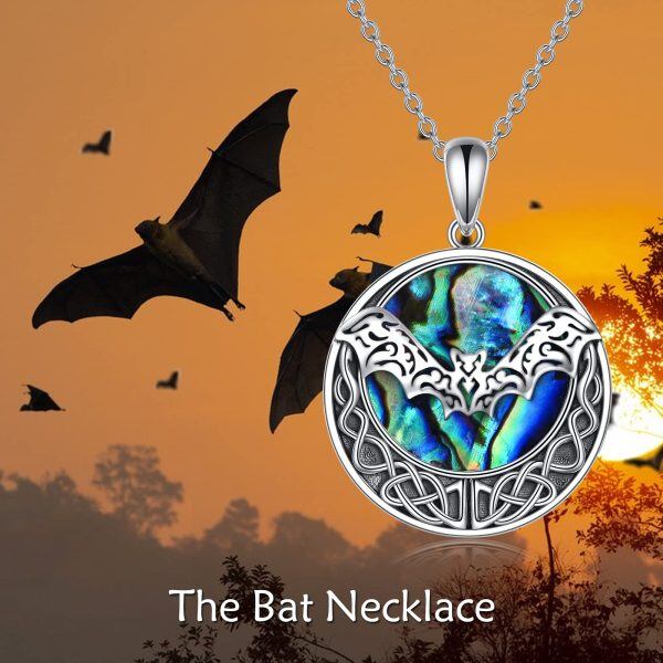 Sterling Silver Bat Necklace-5