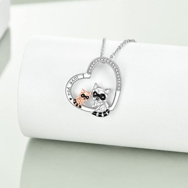 Sterling Silver Raccoon Necklace-2