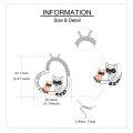 wholesale 925 Sterling Silver Crystal Raccoon Love Heart Pendant Necklace for Women-0-4