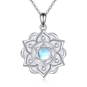 Sterling Silver Lotus Necklace-0