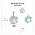 wholesale 925 Sterling Silver Opalite Lotus Flower Pendant Necklace Yoga Jewelry for Women-0-4