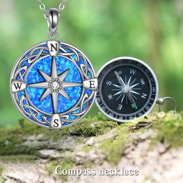 Sterling Silver Celtic Compass Necklace-5