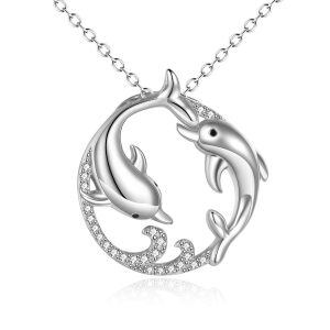 Sterling Silver Dolphin Necklace-0