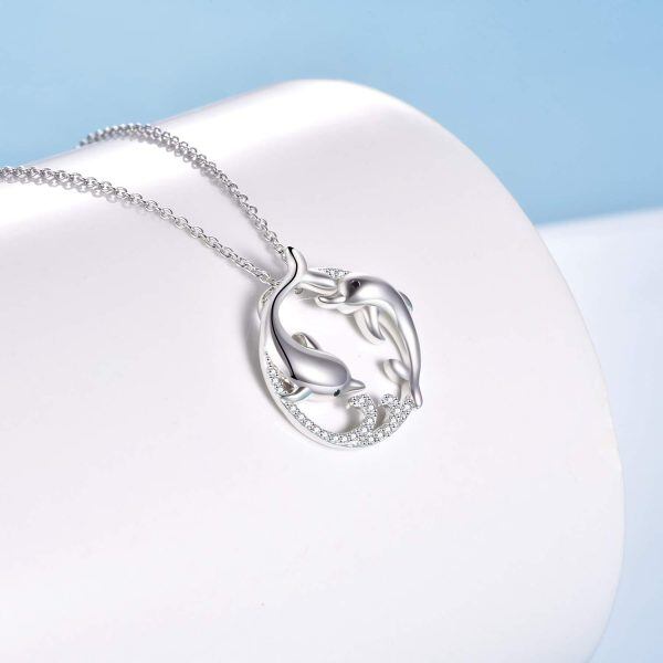 Sterling Silver Dolphin Necklace-1