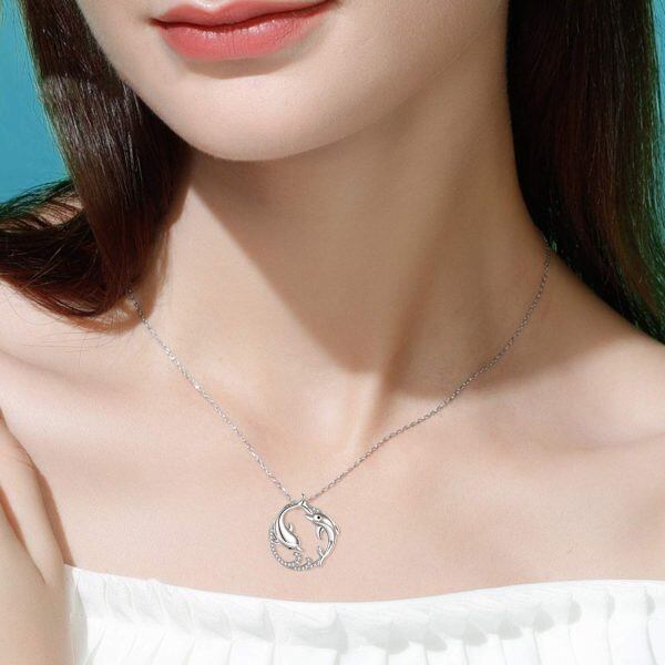 Sterling Silver Dolphin Necklace-5