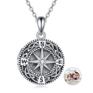 Sterling Silver Celtic Knot Compass Necklace-0