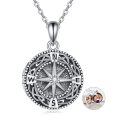 wholesale 925 Sterling Silver Celtic Knot Compass Photo Locket Pendant Necklace s for Women and Men-0-0