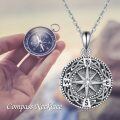 wholesale 925 Sterling Silver Celtic Knot Compass Photo Locket Pendant Necklace s for Women and Men-0-5