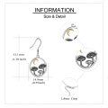 wholesale 925 Sterling Silver Mushroom & Crescent Moon Dangle Earrings for Women-0-4