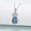 wholesale 925 Sterling Silver Abalone Shell Inlay Pineapple Pendant Necklace s for Women-0-2