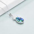 wholesale 925 Sterling Silver Abalone Shell Inlay Pineapple Pendant Necklace s for Women-0-3