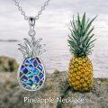wholesale 925 Sterling Silver Abalone Shell Inlay Pineapple Pendant Necklace s for Women-0-5