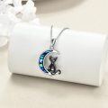 wholesale 925 Sterling Silver Moon & Cat Paw Print Urn Pendant Keepsake Necklace for Pet Ashes Memory Jewelry-0-1