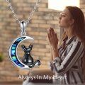wholesale 925 Sterling Silver Moon & Cat Paw Print Urn Pendant Keepsake Necklace for Pet Ashes Memory Jewelry-0-4