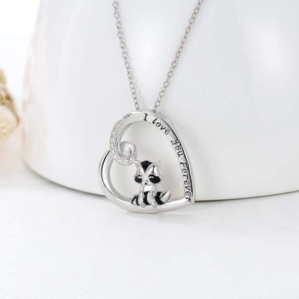 Sterling Silver Raccoon Necklace-1