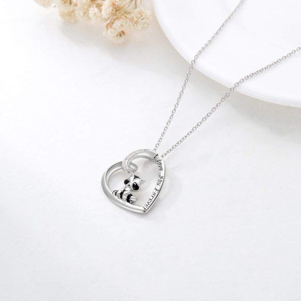 Sterling Silver Raccoon Necklace-2