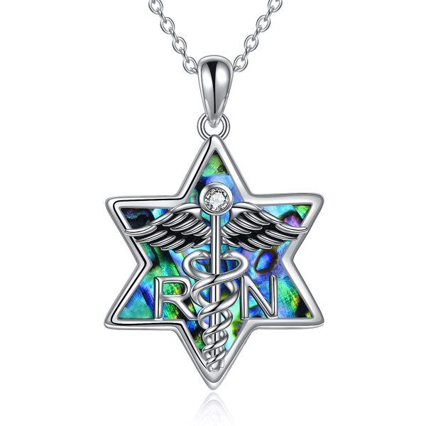 Sterling Silver Star Of David Nurse Necklaces-0