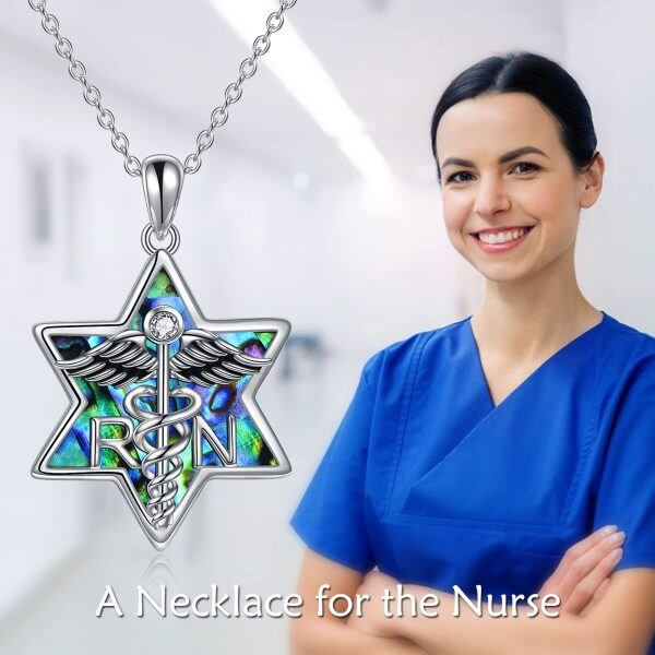 Sterling Silver Star Of David Nurse Necklaces-5