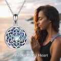 wholesale 925 Sterling Silver Lotus Flower Memorial Keepsake Cremation Pendant Necklace for Ashes with Chain and Funnel Set-0-5