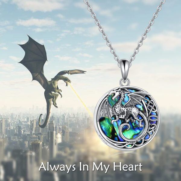 Sterling Silver Celtic Dragon Necklace-4