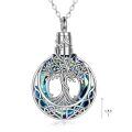 wholesale 925 Sterling Silver Blue Crystal Tree of Life Cremation Pendant Keepsake Memorial Jewelry-0-0